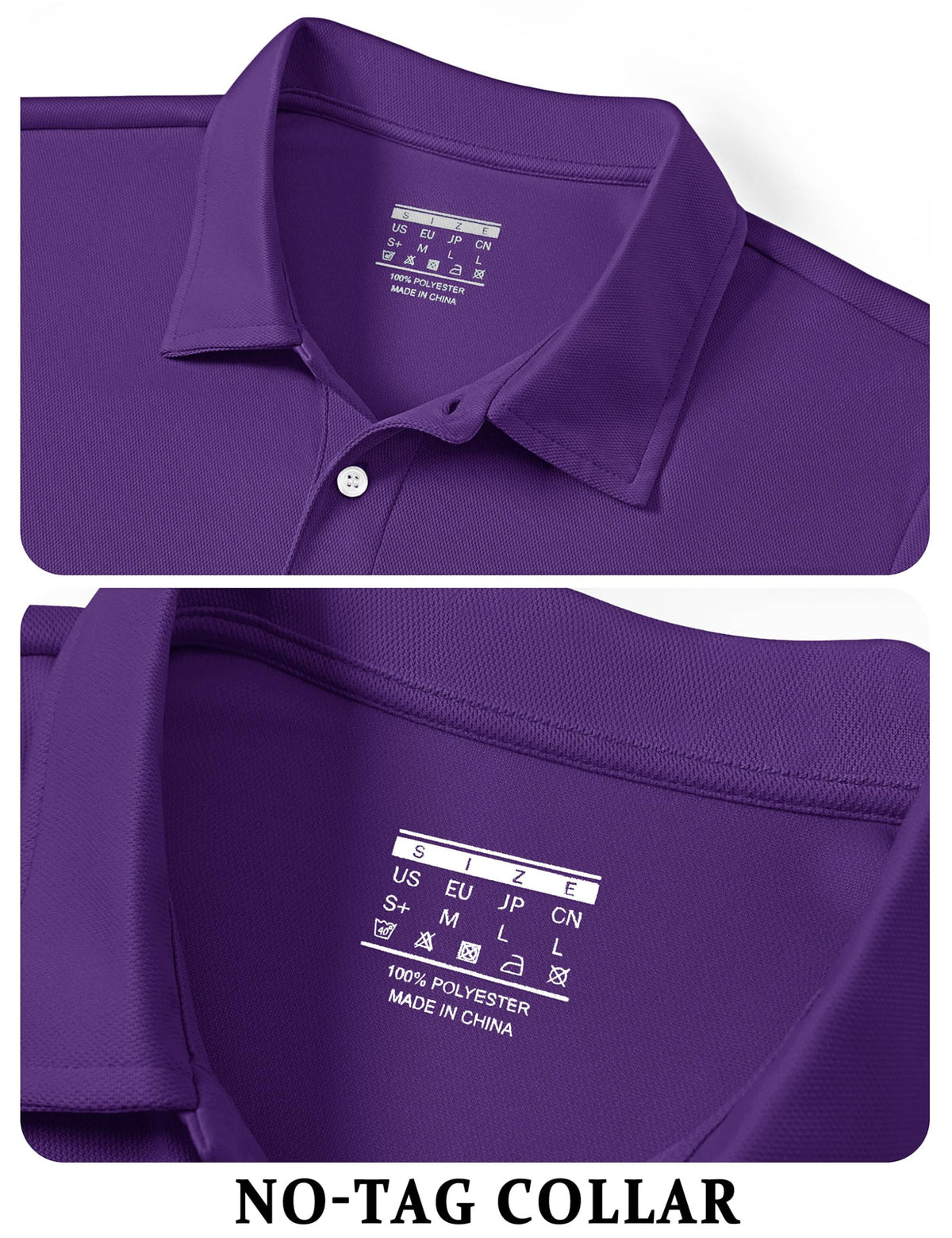 TACVASEN Mens Golf Shirt Dry Fit Mens Polo Shirts Short Sleeve Performance Golf Polos for Men with Collar Work Shirts Purple, M