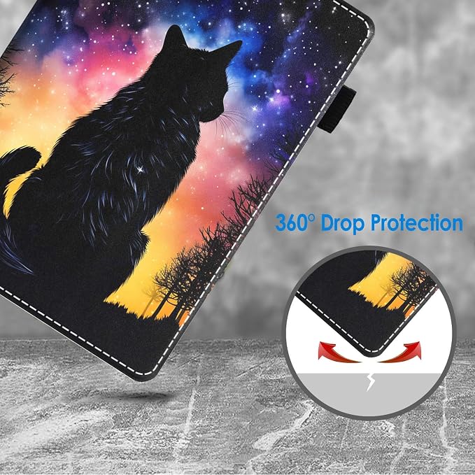 Case for Amazon Kindle Fire HD 10 Tablet 10.1 (9th/7th Generation 2019/2017 Release) Slim Folding Stand Folio Cover with Card Slot &amp Auto Wake/Sleep - African American Girl