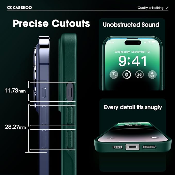 CASEKOO Designed for iPhone 14 Pro Max Case with Magnetic Invisible Stand [Military Drop Protection] [Compatible with MagSafe] Shockproof Slim Translucent Matte Promax Case 6.7 Inch, Green