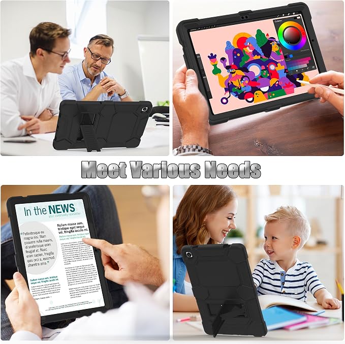 Case for Samsung Galaxy Tab A11+/A11 Plus 11” 2026 Samsung Galaxy Tab A9+/A9 Plus 11” 2024 Model Heavy Duty Shockproof Hard High Impact Protective Case Black