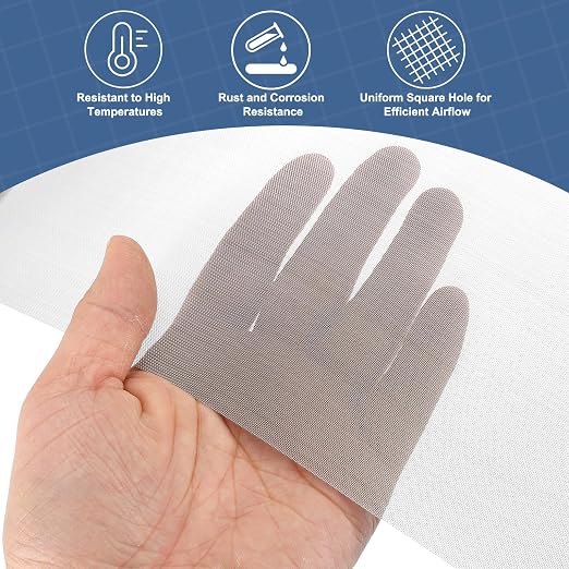 uxcell 60 Mesh 79" x 12" Woven Wire Mesh, 304 Stainless Steel Air Vent Filter