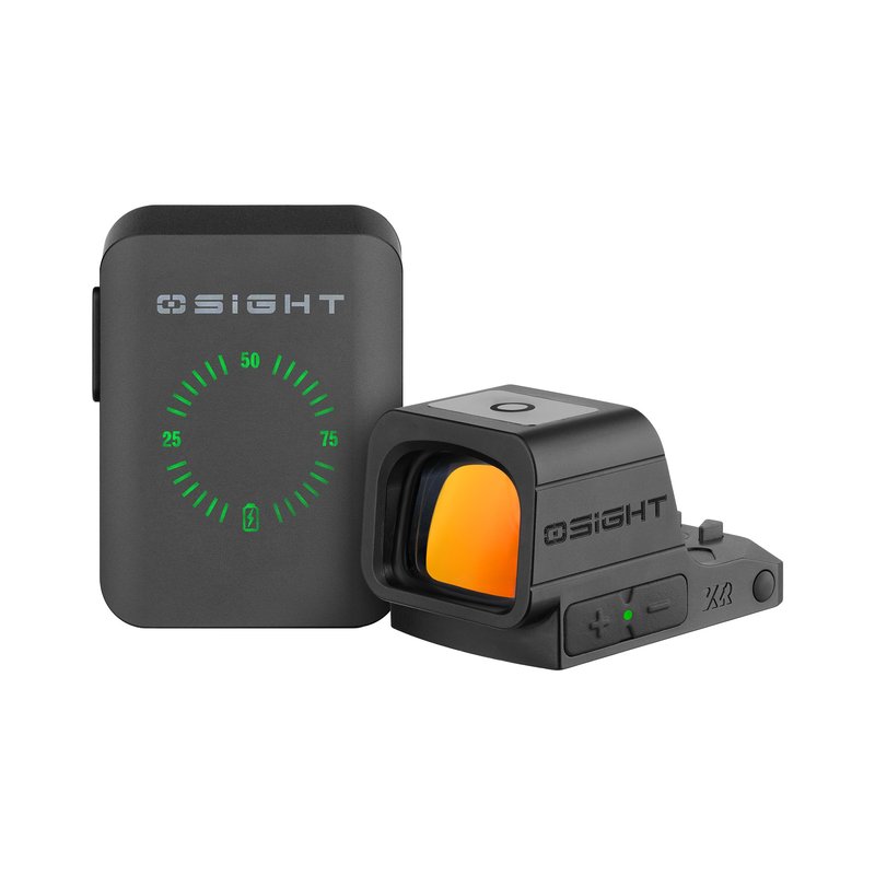 OSIGHT XR Enclosed Red Dot Sight, 2/6 MOA Dot & 32 MOA Circle Multi-Reticle, 407C/507C Footprint Compatible, Parallax-Free Reflex Optic with Charging Cover for Full-Size Setups