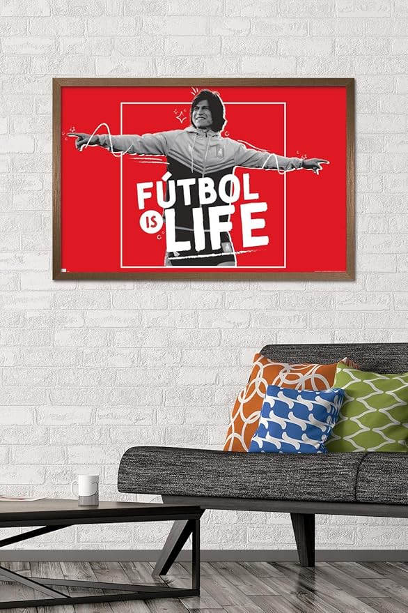 Ted Lasso - Futbol is Life Wall Poster, 34L" x 22.4W", Bronze Framed Version
