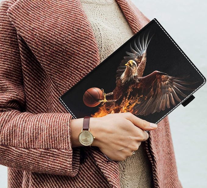 Case for Amazon Kindle Fire HD 10 Tablet (10.1 inch 9th/7th Generation 2019/2017 Release) Slim PU Leather Stand Folio Cover with Auto Wake Sleep Abstract Paint Butterfly