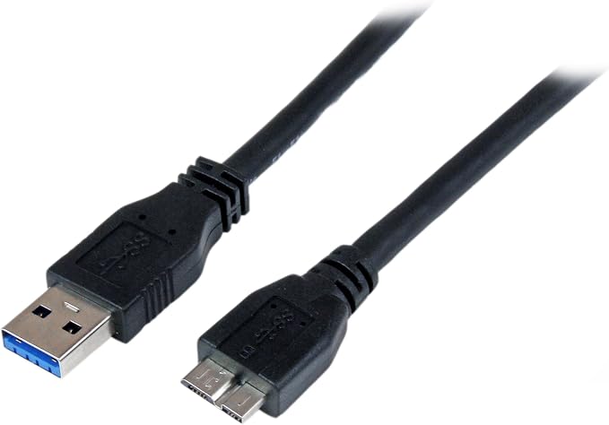 StarTech 3ft USB 5Gbps Cable USB-A to Micro-B M/M Black (USB3SAUB3BK) | SuperSpeed Shielded Molded connectors with strain relief SuperSpeed compliant
