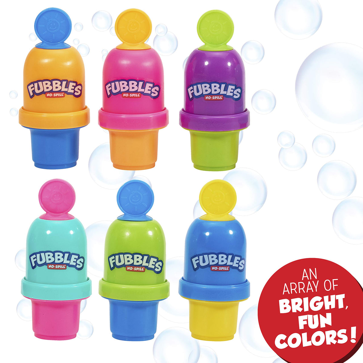 Little Kids Fubbles No-Spill Mini Bubble Tumbler (3 Pack), Multi (99630)