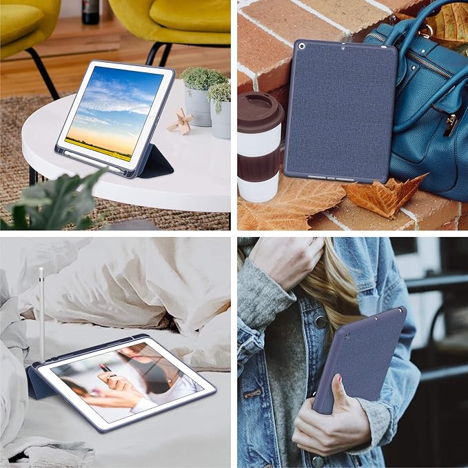 Soke Case Fits for iPad 6th/5th Generation with Pencil Holder - [Full Body Protection + Auto Wake/Sleep] Shockproof Soft TPU Back Cover for Apple iPad 9.7 inch 2018/2017 Black