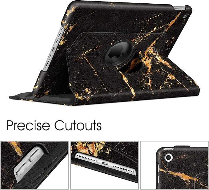 Fintie 360° Rotating Case for iPad 9th / 8th / 7th Generation 10.2 Inch | Swivel Stand Portrait &amp Landscape Viewing Shockproof Cover with Pencil Holder Auto Wake/Sleep Aqua Wave