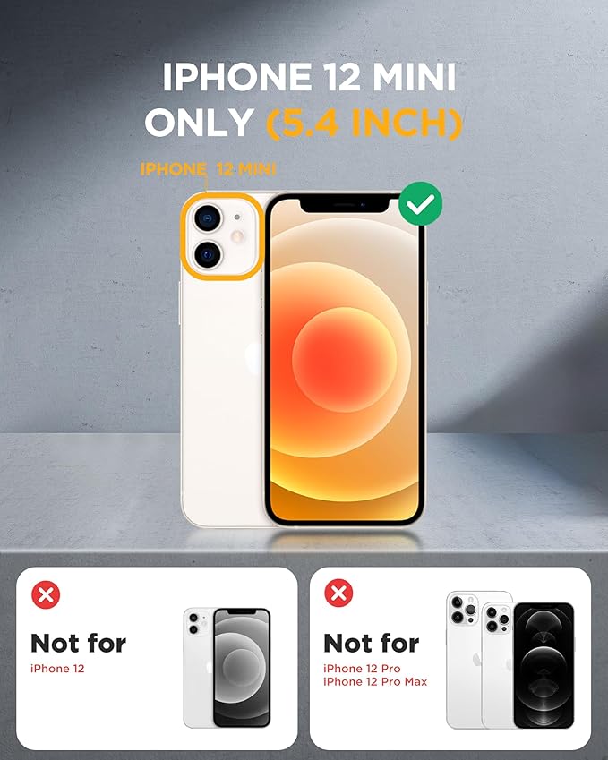 Miracase Magnetic for iPhone 12 mini Case, [360 Full-Body Protection & Complete Camera Guard], Drop & Scratch-Resistant, Shockproof, Stylish Clear iPhone Case, iPhone 12 mini Cover, Matte Clear