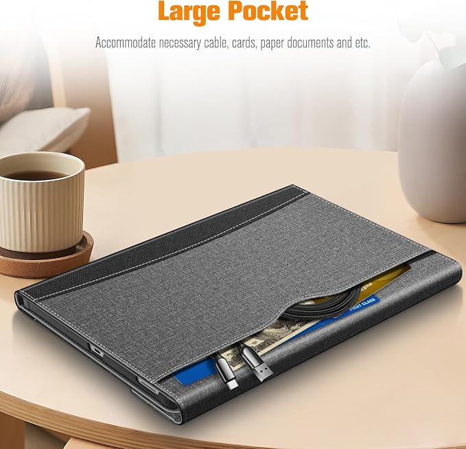 Fintie Portfolio Case for Samsung Galaxy Tab S10 FE Plus 13.1'' 2025 Black | Model (SM-X620/X626) Multiple Angles Business Cover with Pocket Built-in S Pen Holder