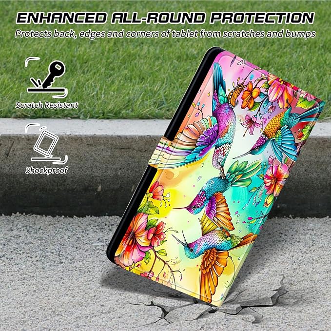 for Walmart Onn 10.1 2024 Onn 10.1 Gen 4 Universal Tablet Case 360 Degree Rotating Kickstand Protective Stand Case with Multiple Viewing PU Leather Shell Case Black Book Cat
