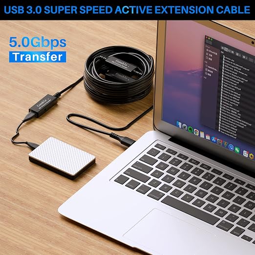 3 Pack USB 3.0 Extension Cable 10 Feet USB A Male to Female Extender Cord 5Gbps Data Transfer for Webcam Printer Keyboard Mouse Flash Drive Hard Drive Controller Black Cable with 5 Cable Ties