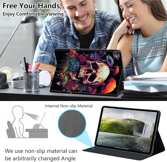 Case for iPad Air 11-inch (M4 2026 / M3 2025 / M2 2024) iPad Air 5th/4th Gen (2022/2020) 10.9 Slim PU Leather Folio Stand &amp Auto Sleep/Wake Protective Smart Cover Tree Fluorescent