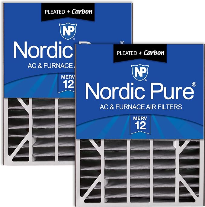 Nordic Pure 20x25x5 Air Bear Air Filter Replacement MERV 12 Pleated + Carbon 2