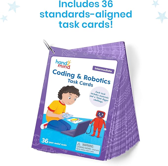 hand2mind Coding & Robotics Intermediate Task Cards, Coding for Kids 8-12, Computer Programming & Technology Toys for Kids, STEM Projects, STEM Activities for Classroom, Science Classroom Supplies
