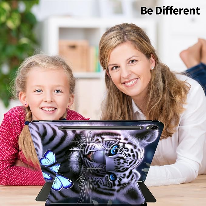 Case for Samsung Galaxy Tab A9 8.7-Inch 2023360 Degree Rotating Multi-Angle Viewing Protective Cover with Auto Sleep/Wake-Blue Butterfly