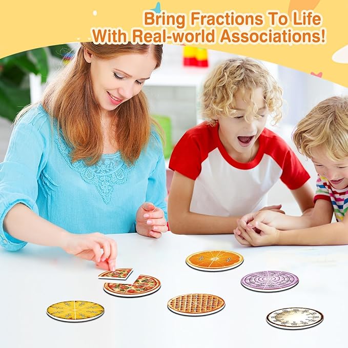 Magnetic Fraction Tiles & Circles, Bars,Math Manipulatives 2nd, 3rd, 4th, 5th Grade,Fraction Manipulatives for Kids Teachers Demonstration Teaching Homeschool Supplies Classroom Whiteboard