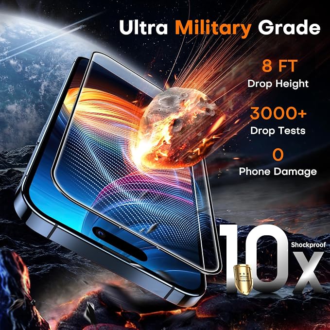 TOCOL for iPhone Air Screen Protector 9H Hardness Military Grade Shatterproof HD Tempered Glass Full Coverage Easy Installation 2 Pack