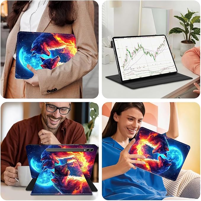 for Samsung Galaxy Tab A9 Plus Case 11 Inch 2024 2023 (SM-X210/X216/X218)360 Degree Rotating Smart Cover Case with Auto Sleep/Wake-Beautiful Highland Cow