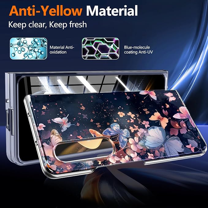 for Galaxy Z Fold4 CaseBuilt-in Magnet CircleWireless Charging | Military-Grade Shockproof case Cover for Samsung Galaxy Z Fold4Anagallis