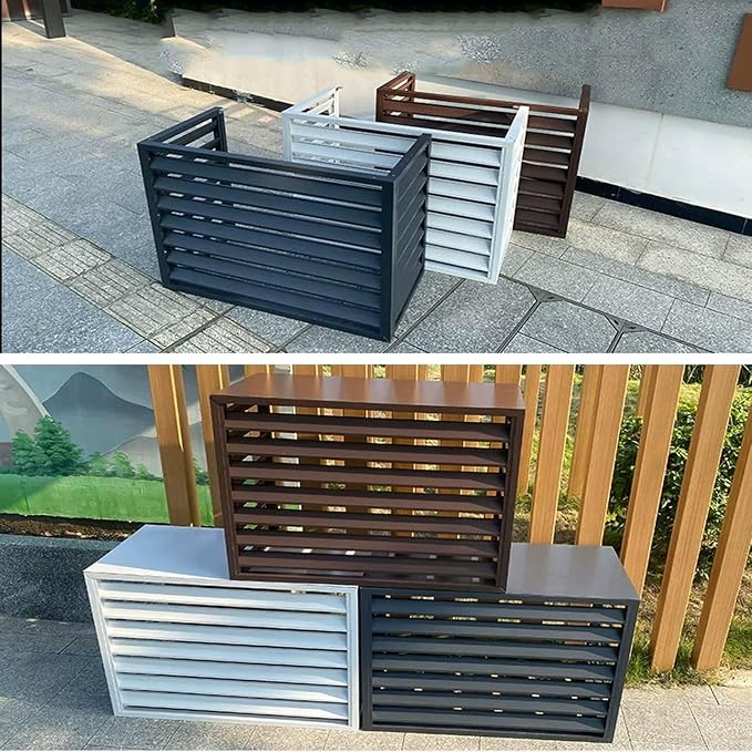 Pool pump covers for outside units, outdoor garbage can enclosures, aluminum
