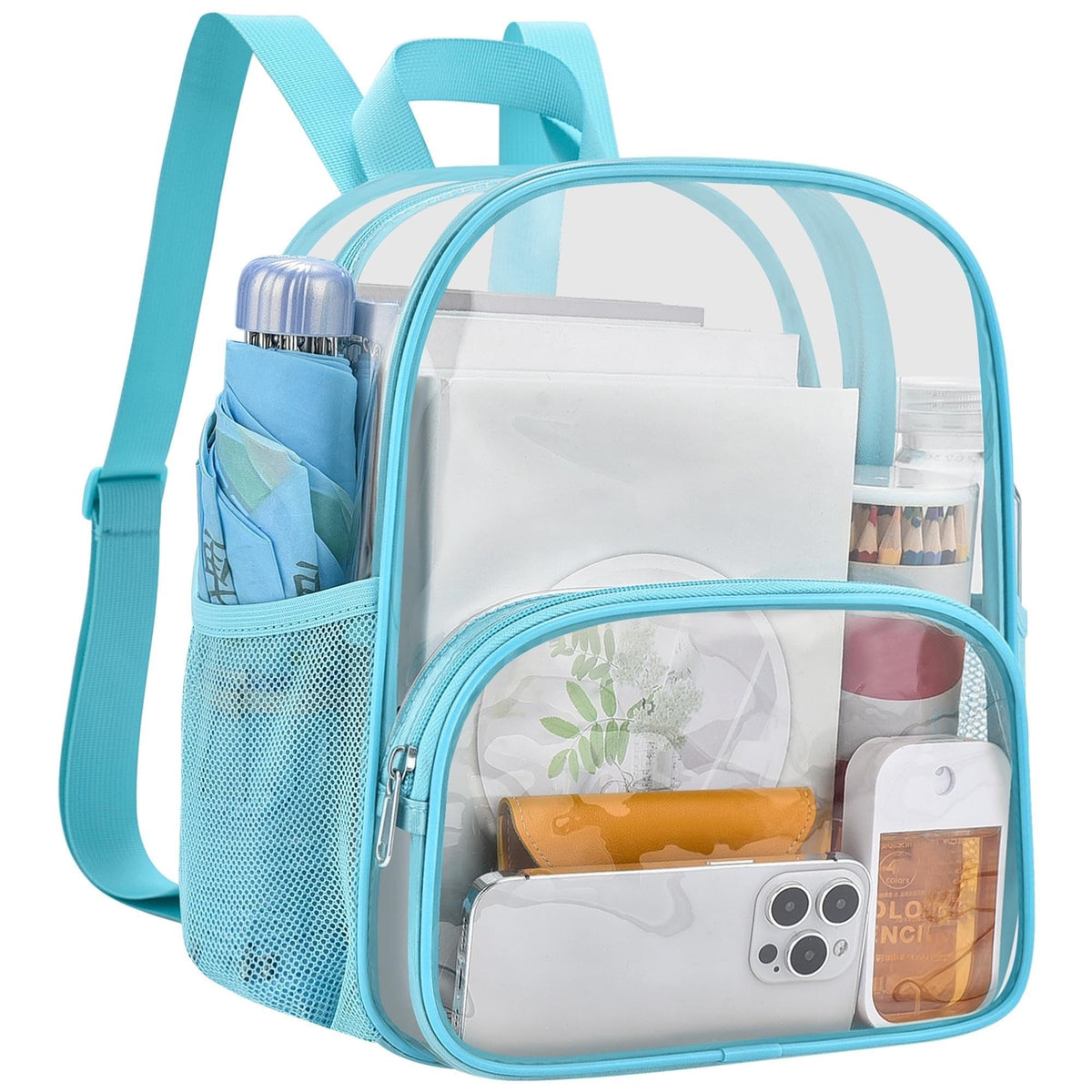 USPECLARE Clear Backpack for Stadium Events Small Clear Backpack 11.5x9.5x6 for Concert Sport Events Work Travel