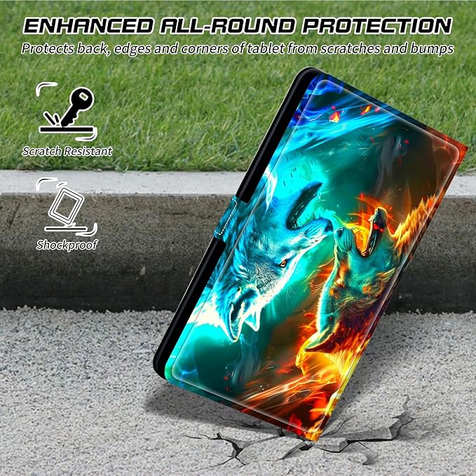 for Walmart Onn 10.1 2024 Onn 10.1 Gen 4 Universal Tablet Case 360 Degree Rotating Kickstand Protective Stand Case with Multiple Viewing PU Leather Shell Case Black Book Cat