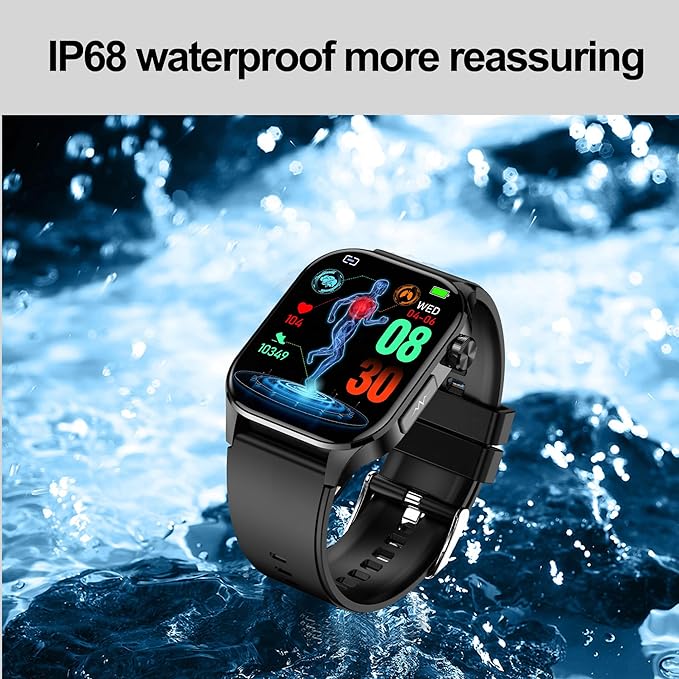 Smart Watch for Men Women, 2.04" AMOLED Color Screen, 24/7 Heart Rate, Blood Oxygen, Pressure, Sleep and Stress Health Monitor, Body Composition Insights, 150 Sports Modes (Brown)
