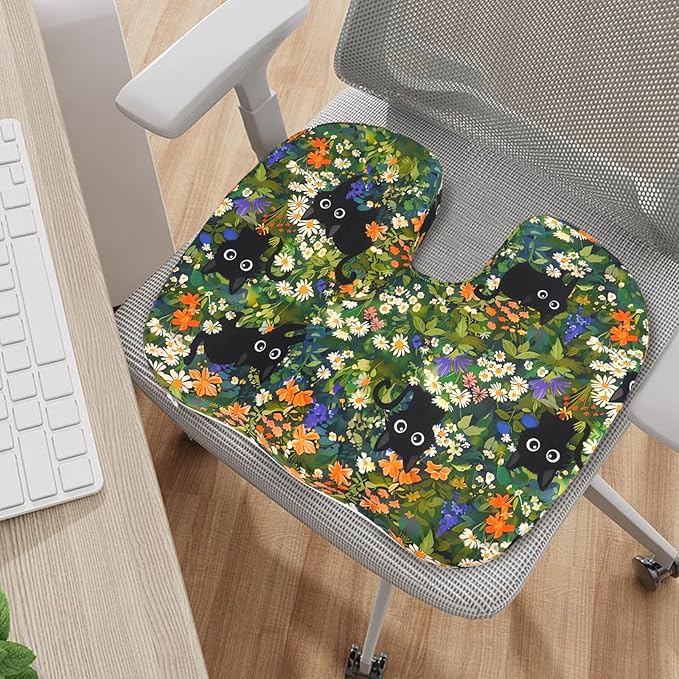 Tailbone Pain Relief Cushion, Memory Foam Seat Cushion for Coccyx Sciatica Pain Pressure Relief Office Desk Chair