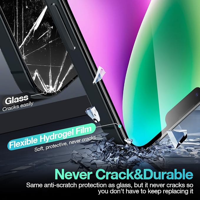 3 Pack Flexible Film Screen Protector for iPhone 12 Pro Max Non-breakable Soft TPU Hydrogel Film for iPhone 12 Pro Max Screen Protector Film (NOT Glass)