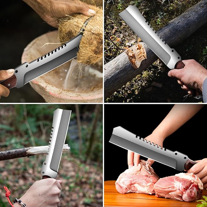 Outdoor Short Machete with Sheath for Cutting Trees, for Yard Work and for urvival Machete Ideal for Gardening,Camping, Fishing, Hunting, Bushcraft