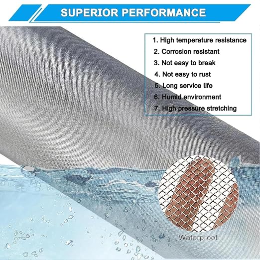 Stainless Steel Mesh Screen 10Mesh 304, 15.7" x 47.2" Metal Mesh Screen