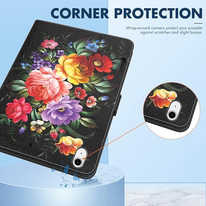 Dteck for iPad A16/10th Generation 10.9 Inch 2022 Case with Pencil HolderPremium PU Leather Folio Multiple Viewing Angles Stand Cover Auto Wake/Sleep Protective Tablet Cases for Women MenBookshelf