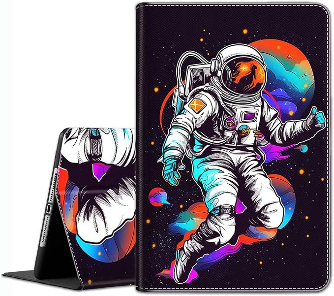 Case for iPad Pro 11 Inch 2022/2021/2020/2018 iPad Air 5th / 4th Gene 10.9 Inch (2022/2020) - Slim Fit Standing Cover with Auto Sleep/Wake，Astronaut Guitar