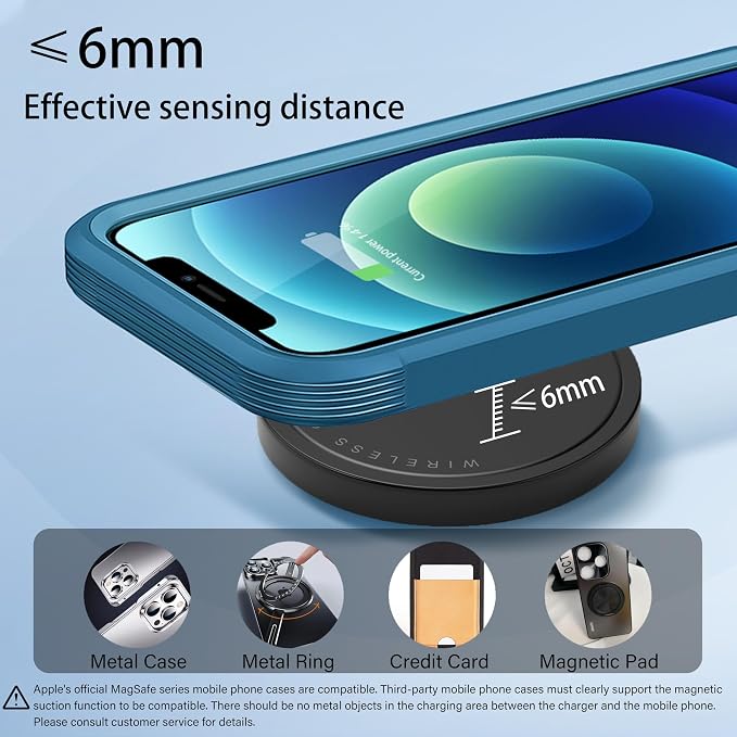 Magnetic Wireless Charger for iPhone 15W Fast Mag Safe Charger 2 Pack Charging Pad Compatible with iPhone 17/16/15/14/13/12 Series and Air - Pods 3/2/Pro 2/Pro Black