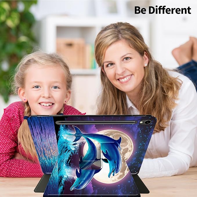 Case for Samsung Galaxy Tab A9 8.7-Inch 2023360 Degree Rotating Multi-Angle Viewing Protective Cover with Auto Sleep/Wake-Blue Butterfly