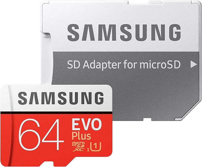 Samsung EVO Plus 64GB microSDXC UHS-I U3 100MB/s Full HD & 4K UHD Memory Card with Adapter (MB-MC64HA)