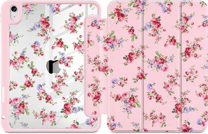 Case for iPad (A16) 11th Generation 11 inch 2025 /iPad 10th Gen 10.9 2022 - Aesthetic Cute Preppy Design Trifold Cover with Soft TPU Bumper Clear Back Auto Sleep/Wake Waves