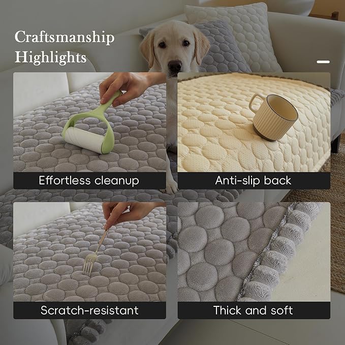 Couch Covers for 3 Cushion Couch Sofa Pet Friendly,Non-Slip Sofa Cover Washable