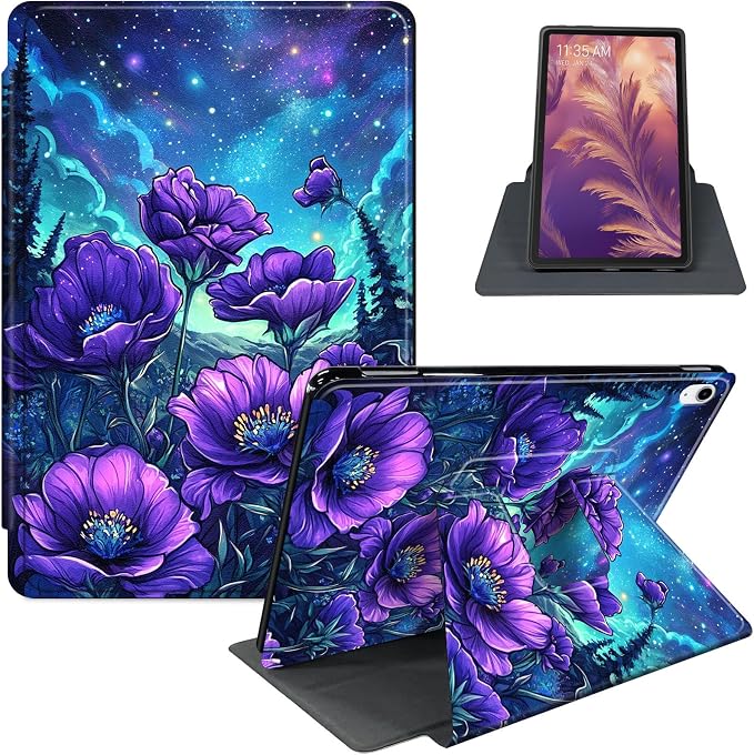 for iPad 11th Generation (A16 2025) 11 / iPad 10th Gen 10.9 2022 Case 360° Rotating PU Leather Stand Cover with Auto Sleep/Wake Shockproof TPU Backl Two Dragons Fighting