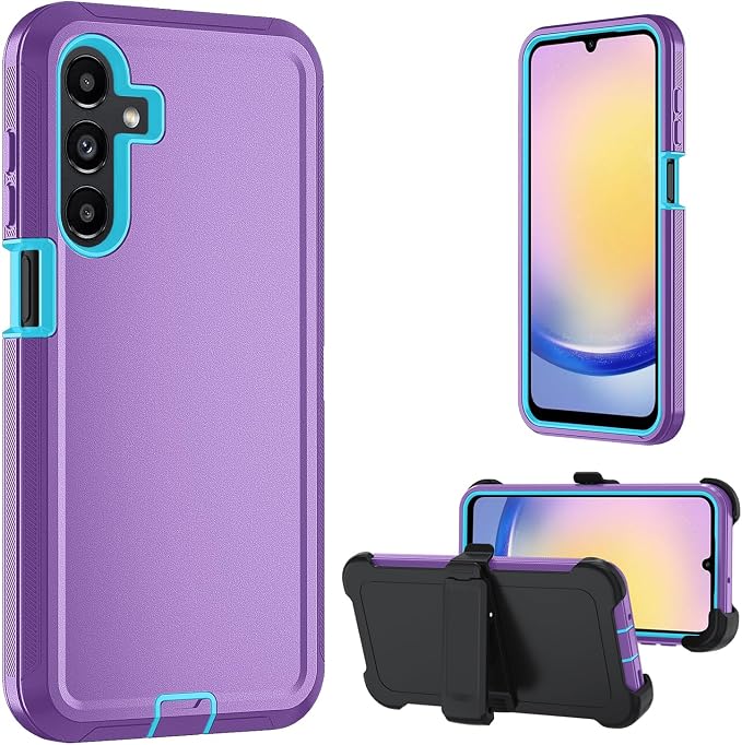 for Samsung Galaxy A17 5G caseA16 5G Heavy Duty casewith A Tempered Glass Screen Protector [Military Grade Protective ] [Shockproof] [Dropproof] [Dust-Proof]for Galaxy A17 / A16(Black)