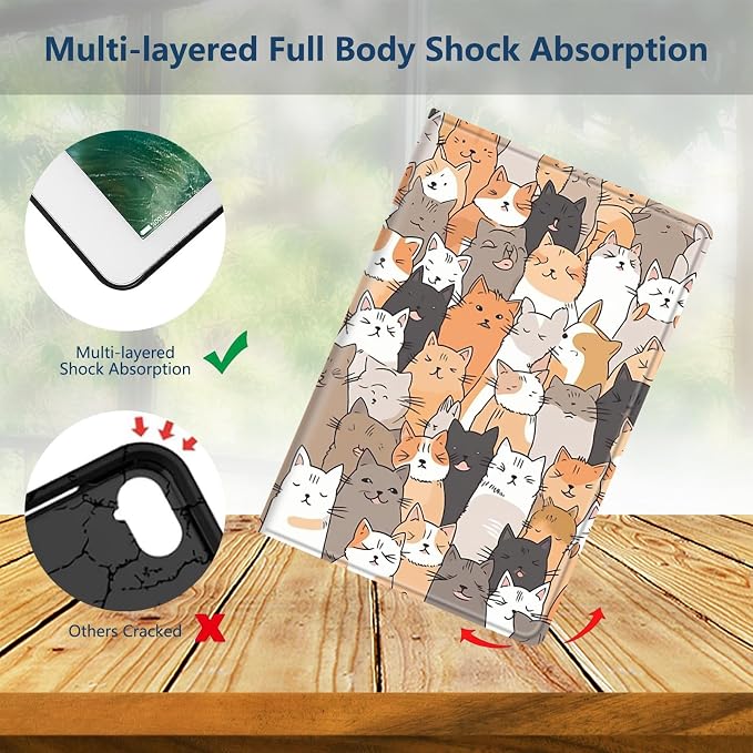 Slim Case for Amazon Kindle Fire Max 11 Case (13th Generation 2023 Release) 11 PU Leather Folio Stand Adjustable Smart Cover with Auto Wake/Sleep for Kindle Fire 11 TabletArt Black Cat Tree