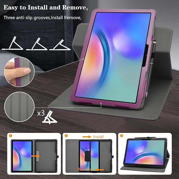 LiuShan Compatible with SHARECLOUD P10C caseSHARECLOUD P10_T caseFrameflow P10_A case360 Degree Rotation Stand PU for SHARECLOUD P10C/SHARECLOUD P10_T/Frameflow P10_A/OYEFIT T10 10.1 TabletBlack