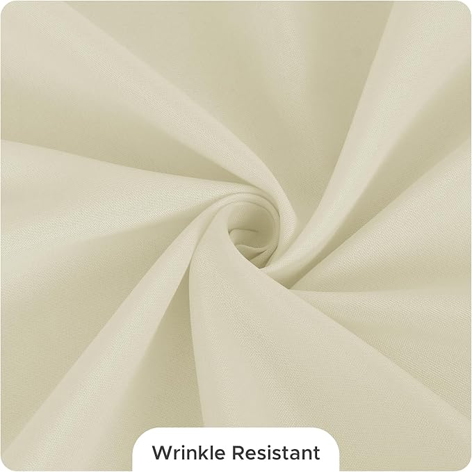 Fitable 8 Pack Rectangle Tablecloths: Stain Resistant Wrinkle Free Fabric Table Clothes, Washable Reusable Polyester Table Covers for Wedding Party Birthday Banquet Reception(Ivory, 90x132 Inch)