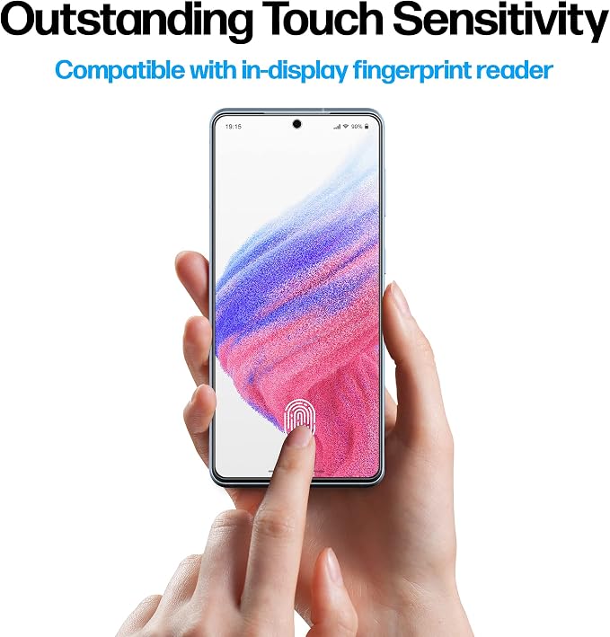 Designed for Samsung Galaxy A53 5G Screen Protector Tempered Glass [9H Hardness] Easy Install Kit 99% HD Bubble Free Clear Case Friendly Anti-Scratch 2 Pack