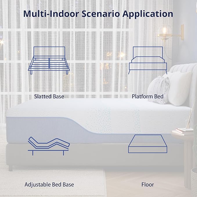 EGOHOME 14 Inch Twin Mattress, Gel Memory Foam with Charcoal, Fiberglass Free, CertiPUR-US Certified, Temperature-Regulating, Machine Washable Cover, 75" x 38" x 14", Medium