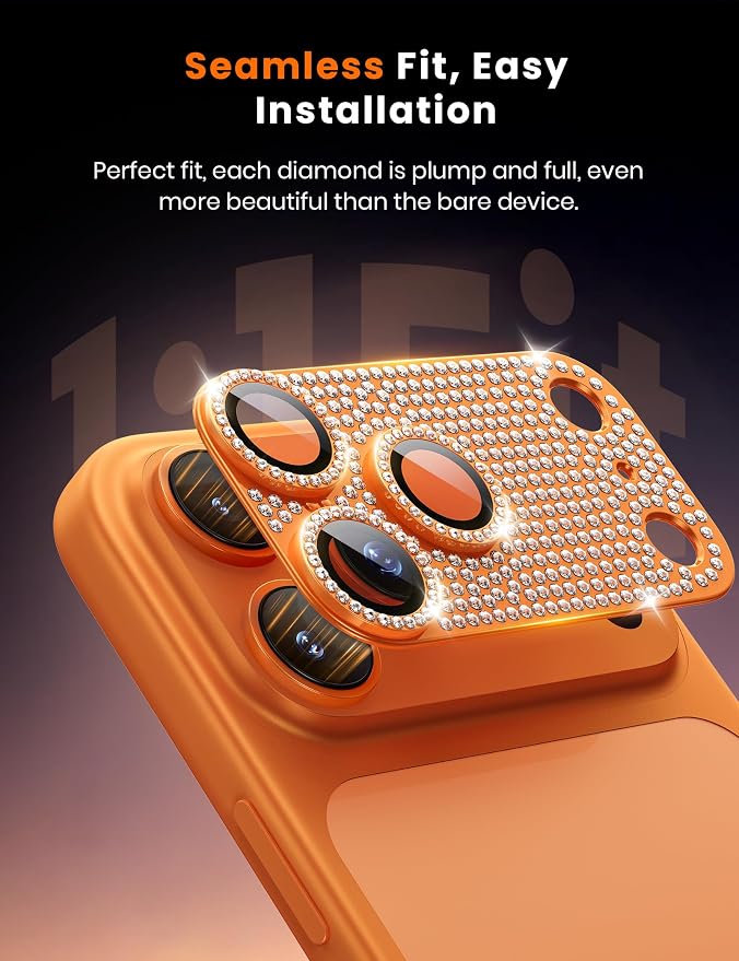 for iPhone 17 Pro Camera Lens Protector - 12FT Shatterproof | Military Grade Protection Strong Adsorption 9H+ Tempered Glass Camera Screen Full Protective Cover Case Friendly Black