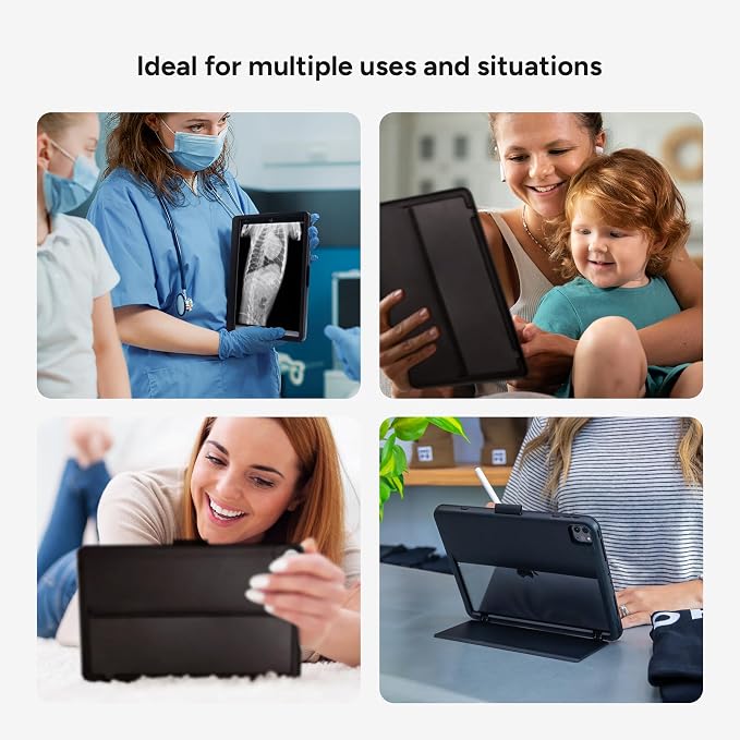 ZAGG Denali iPad 10.2-Inch Case - Ultra-Durable Eco-Friendly Drop-Resistant with Snap-On Screen Protector &amp Infinity Angle Stand Compatible with 7th-9th Gen Black