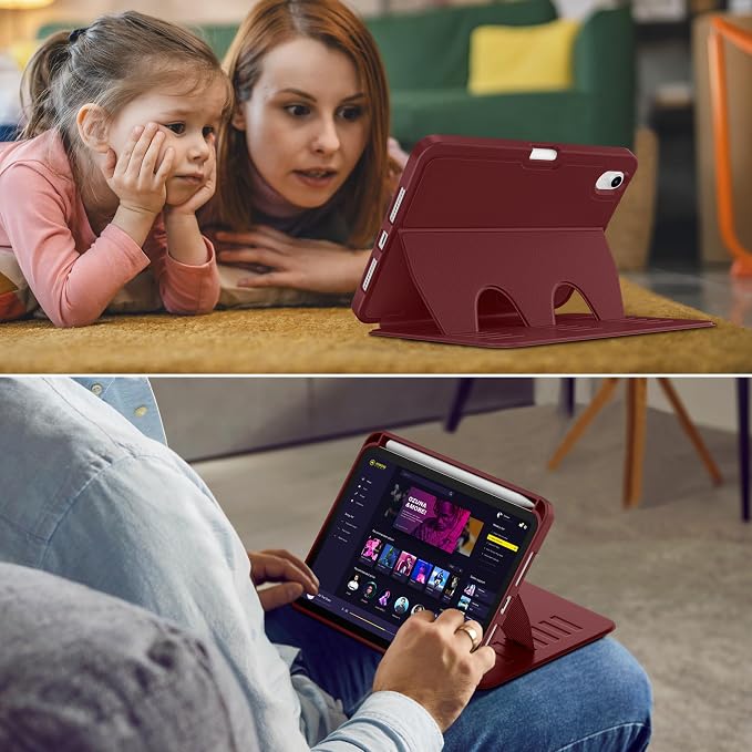 VIKESI Case for iPad mini 7 (A17 Pro) and iPad mini 6Multiple Angles Magnetic Stand CoverShockproof Soft BackPencil Holderand Auto Sleep/WakeBlack