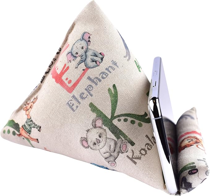 Handmade Phone Pillow Holder - The Wedge Mobile Device Stand - Fabric Phone Stand for All iPhones All Smartphones! 7 x 6.1 x 5.5 Inches (ABC)